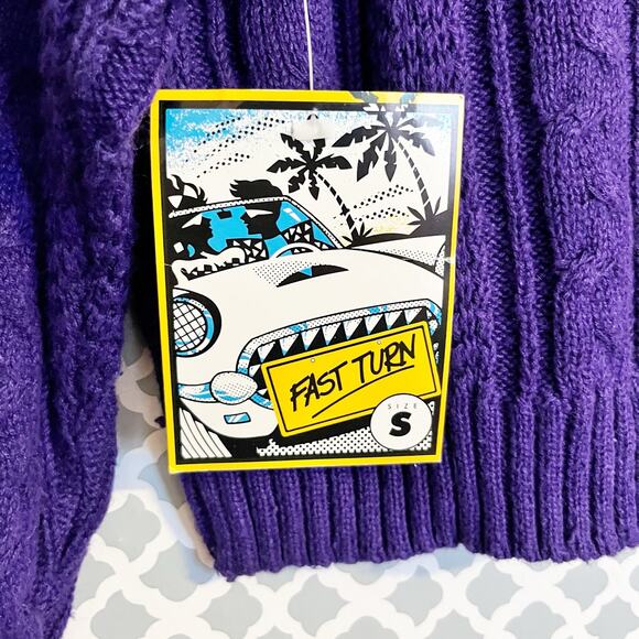 FAST TURN Purple Knit Button Back Sweater, S, NWT! - Picture 8 of 10